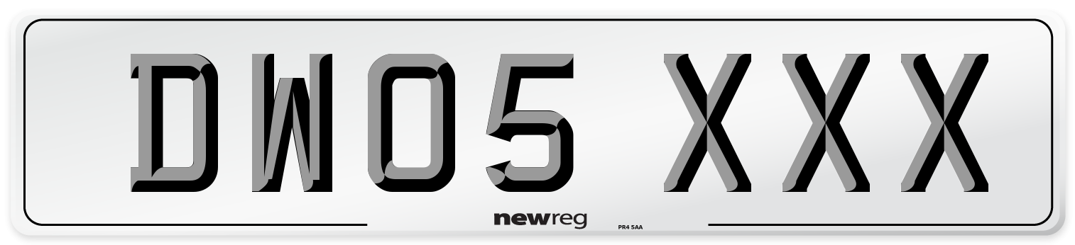DW05 XXX Number Plate from New Reg